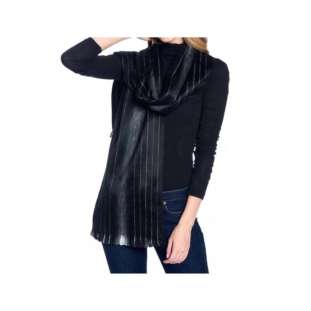 NEW SHUPACA women's alpaca scarf in black pearl